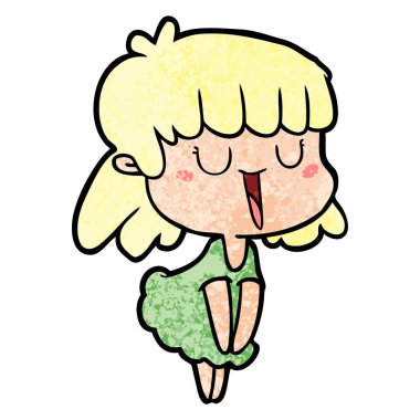 Çizgi filmdeki kadının vektör çizimi