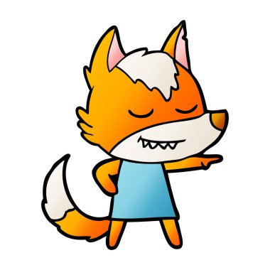 Tilki çizgi film karakteri vektör çizim