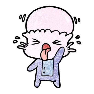 tiksinti çizgi film uzaylı vektör çizim