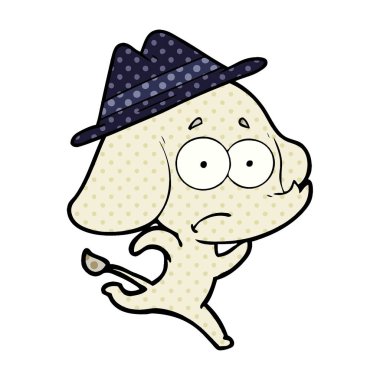 vektör çizim karikatür emin fil