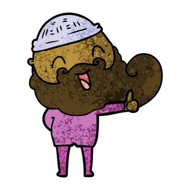 mutlu sakallı adam vektör çizim