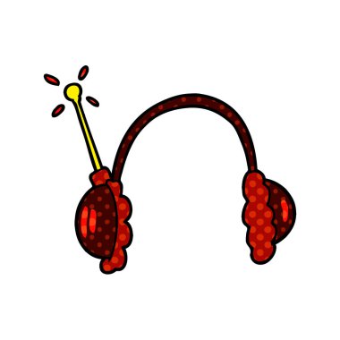 çizgi film kulaklık vektör çizim 