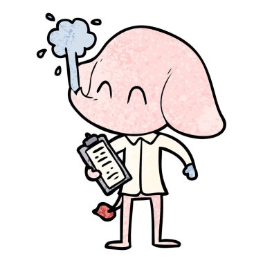 vektör çizim sevimli çizgi fil