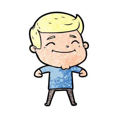 mutlu çizgi film adam vektör çizim