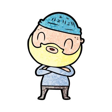 vektör çizim karikatür sakallı adam