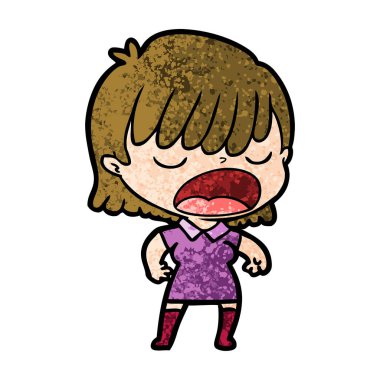 vektör çizim karikatür kadın söz