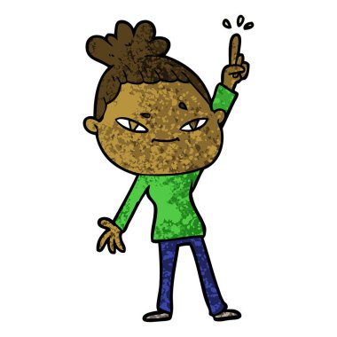 Çizgi filmdeki kadının vektör çizimi