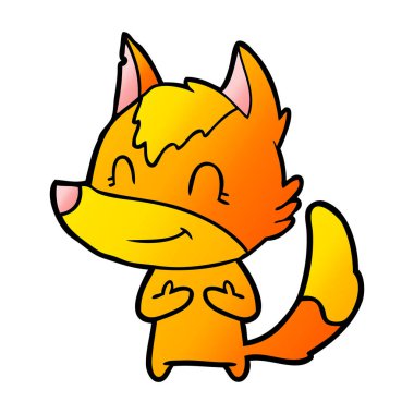 Tilki çizgi film karakteri vektör çizim