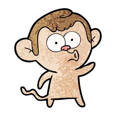 vektör çizim karikatür maymun hooting