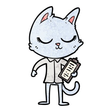 Sakin karikatür kedi vektör çizim