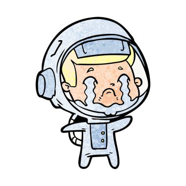 vektör çizim karikatür ağlayan astronot