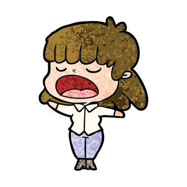 vektör çizim karikatür kadın söz