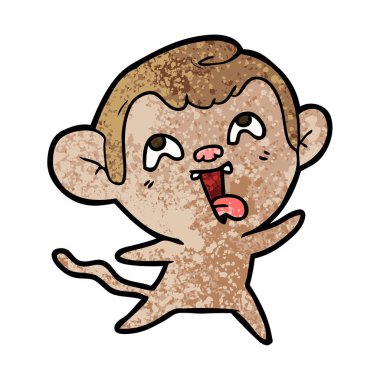 deli karikatür maymun vektör çizim