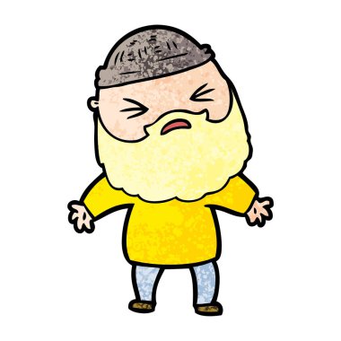 Sakallı çizgi film adamı.