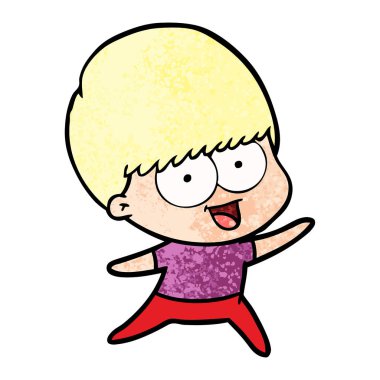 mutlu çizgi film çocuk vektör çizim