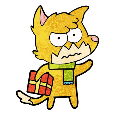 hediye taşıyan rahatsız tilki çizgi film