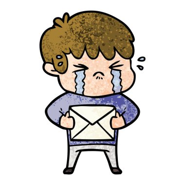 vektör çizim karikatür çocuk ağlıyor