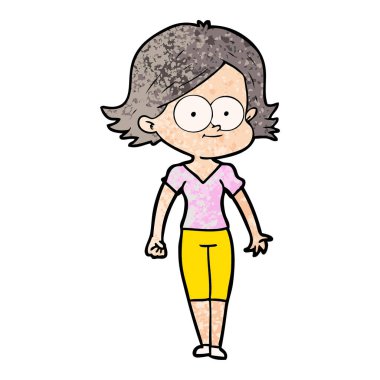 mutlu çizgi film kız vektör çizim