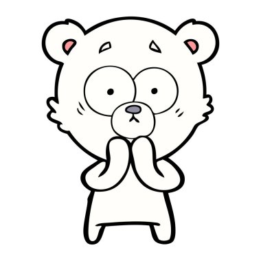 endişeli kutup ayısı çizgi film