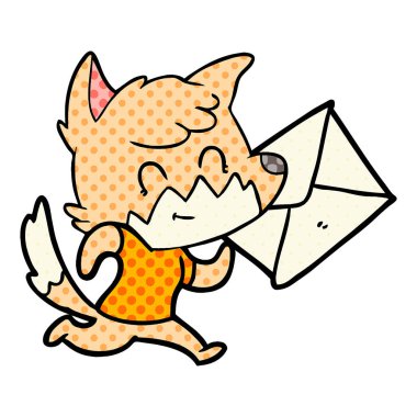 karikatür mutlu fox mektup ile