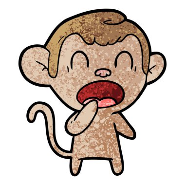 esneme karikatür maymun vektör çizim