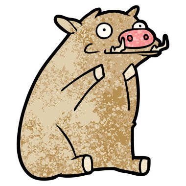 Çizgi film domuzunun vektör çizimi