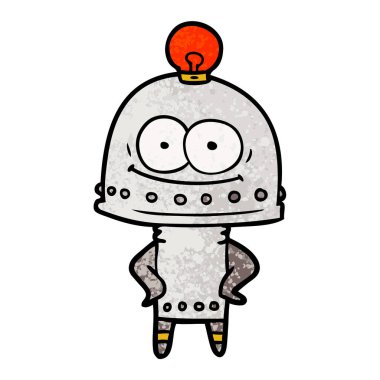 ampul ile mutlu karton robot