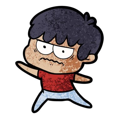 rahatsız çizgi film çocuk vektör çizim