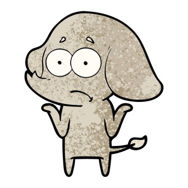 vektör çizim karikatür emin fil