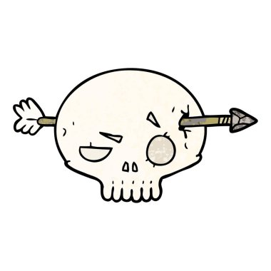 vektör çizim karikatür kafatası