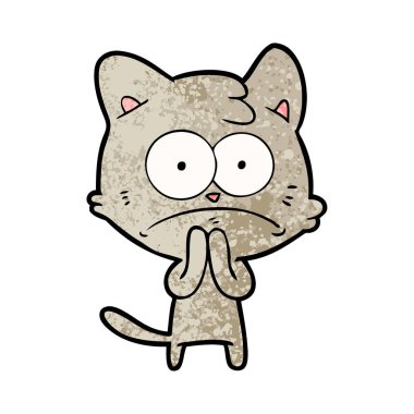 vektör çizim karikatür gergin kedi