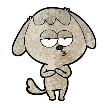 sıkılmış vektör çizim karikatür köpek