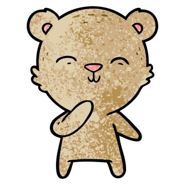 mutlu karikatür ayı vektör çizim