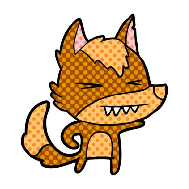 Tilki çizgi film karakteri vektör çizim