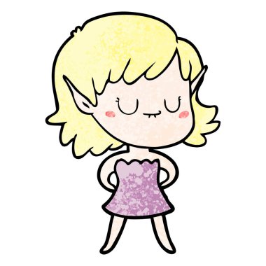 vektör çizim karikatür elf kızı