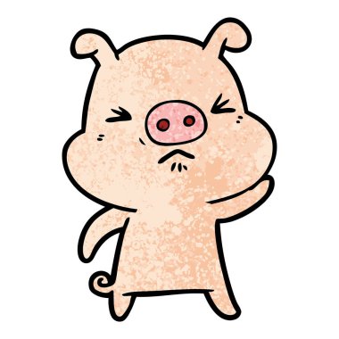  vektör çizim karikatür huysuz domuz