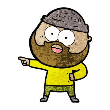 vektör çizim karikatür sakallı adam