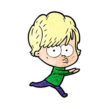 Çizgi filmdeki kadının vektör çizimi