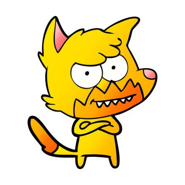 Tilki çizgi film karakteri vektör çizim