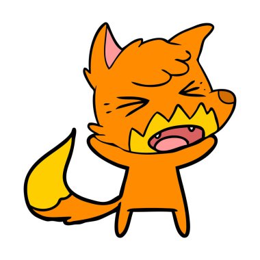 Tilki çizgi film karakteri vektör çizim