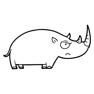 çizgi film gergedan vektör çizim