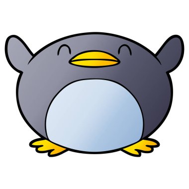 mutlu karikatür penguen vektör çizim