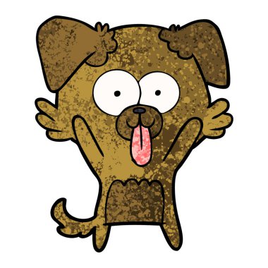 yapışkanlık dışarı dil ile karikatür köpek