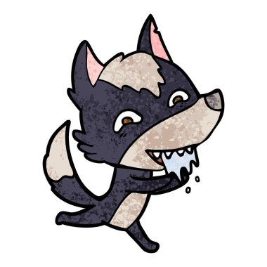 vektör çizim karikatür aç kurt