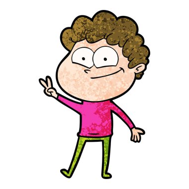 vektör çizim karikatür mutlu adam