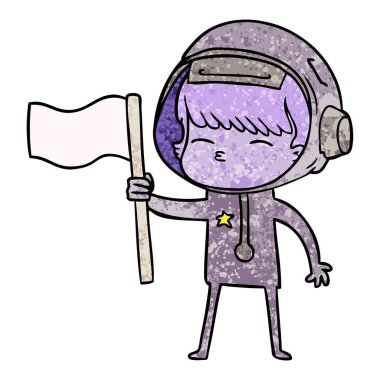 vektör çizim karikatür meraklı astronot