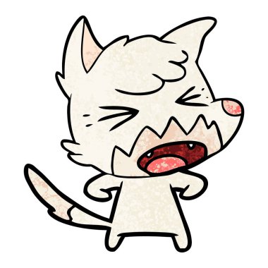 kızgın çizgi film fox vektör çizim