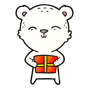 Kutup ayısı Noel mevcut karikatür ile