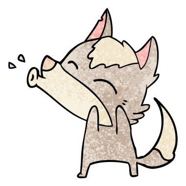 uluyan kurt karikatür, vektör çizim