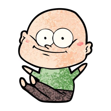 karikatür kel adam bakıyor